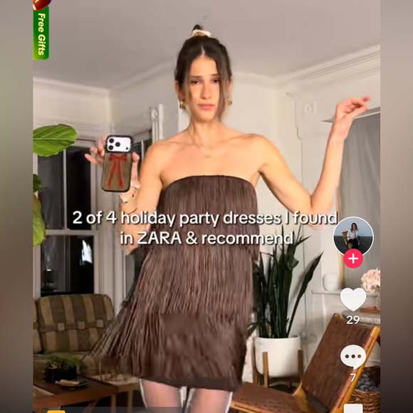 Zara Dresses & Skirts - NWT ZARA VIRAL 2025 COLLECTION FRINGED STRAPLESS DRESS SIZE 
🚨FIRM PRICE